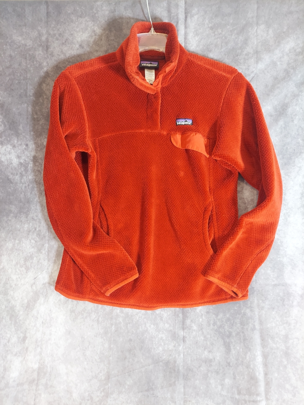 Patagonia Re-Tool Snap-T Pullover Women's Size Med Red-Orange High-Pile Fleece